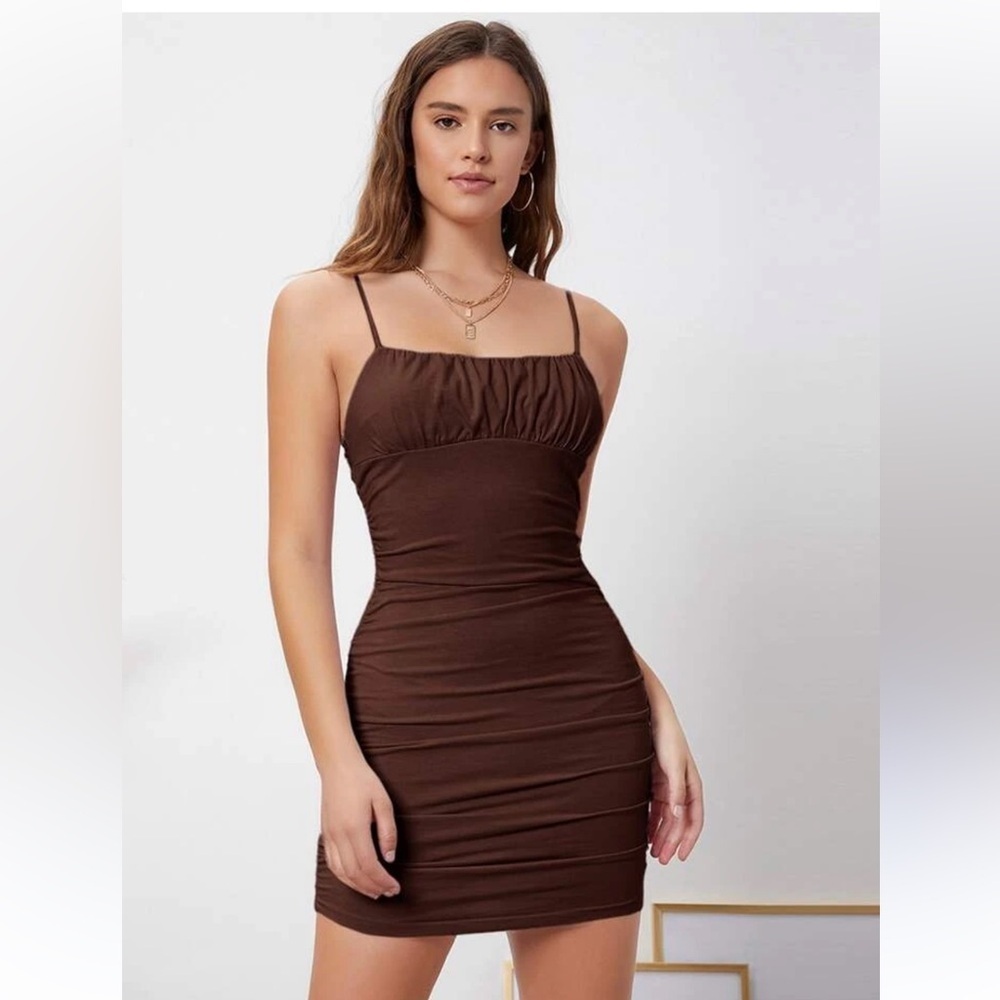 Shein rouched bodice bodycon dress size large